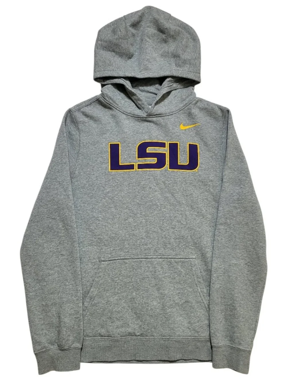Nike LSU Tigers Hoodie Gray Youth Kids Pullover Sweatshirt XL College Gameday